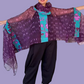 Dth 100% Silk Elegant Poncho Top (Wine)