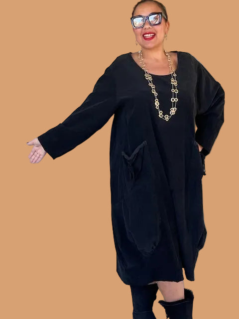 Transparente 100% Cotton Baby Wale Corduroy Bubble Dress (Moss, Mustard, or Black)