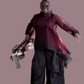 DTH 100% Silk Organza Short Waterfall Top - Maroon & Black