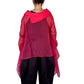 Dth Red Organza Top with Silk Collar