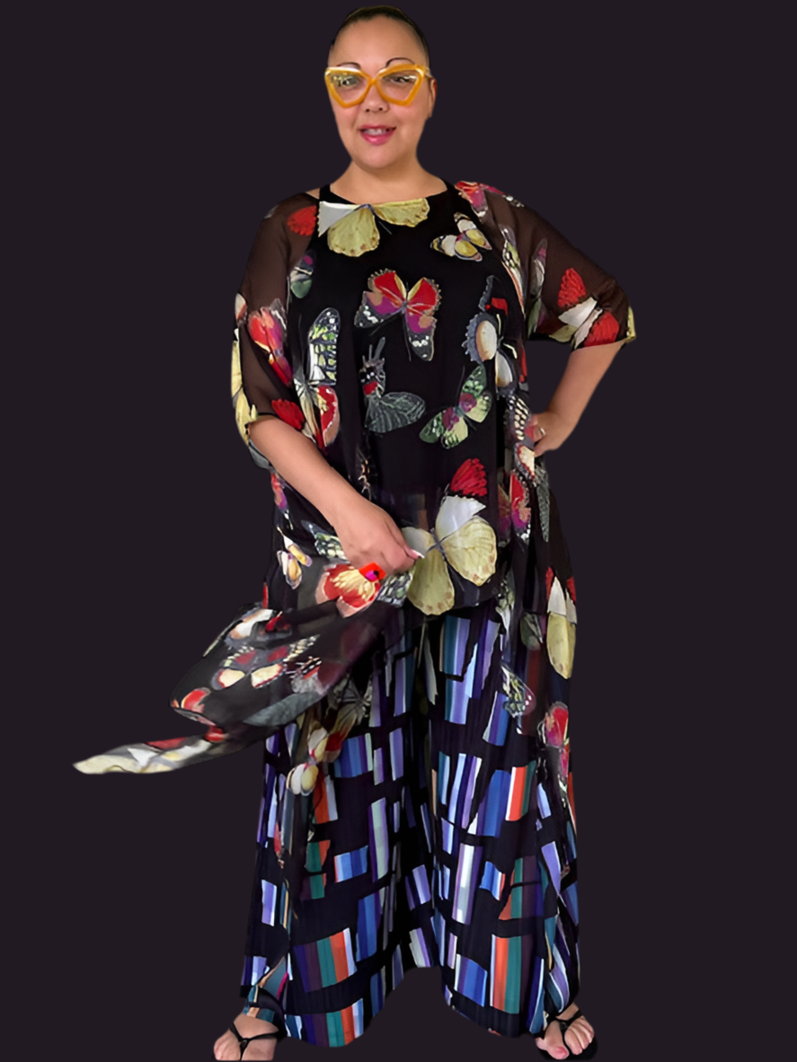 DTH Hi Lo Black Silk Butterfly Overlay