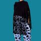 Black Silk and Cashmere Poncho with hand made macrame border