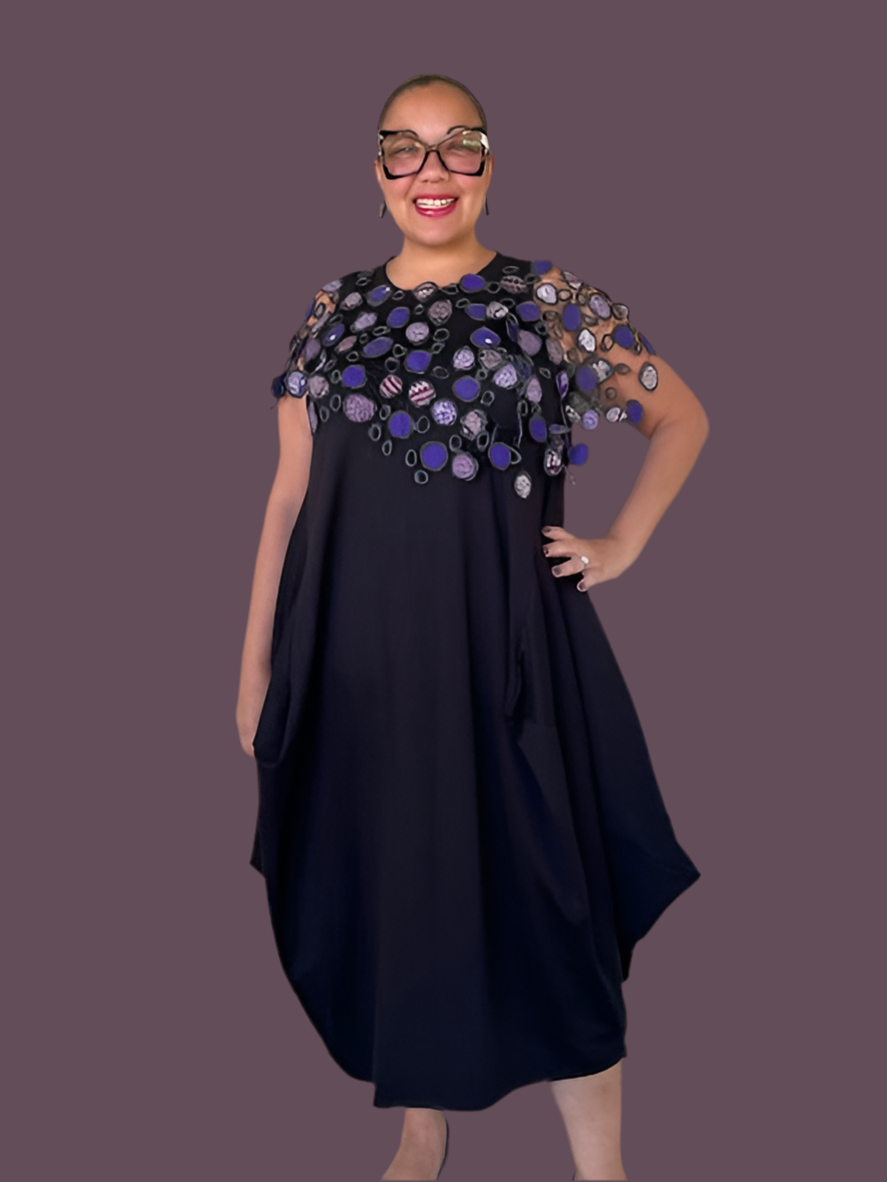 Upcycled Rubber and Antique Kimono Silk Shrug - Purple