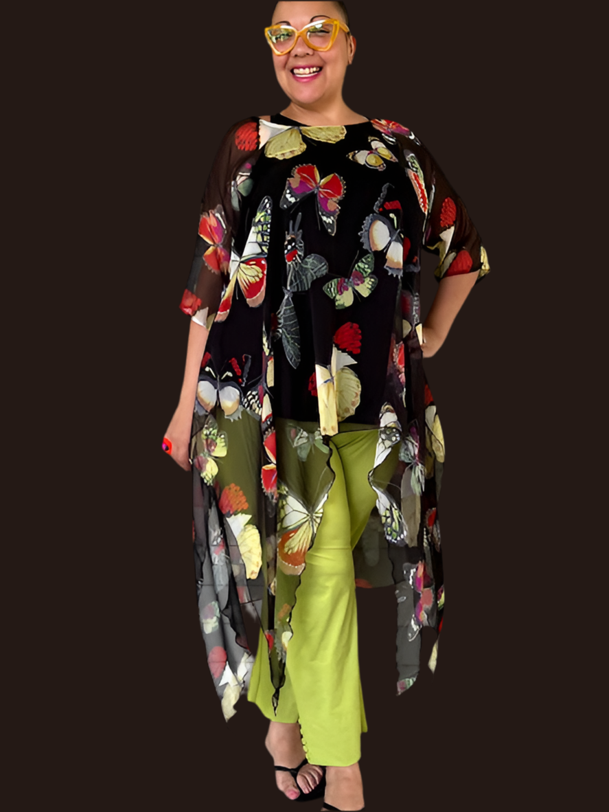 DTH Hi Lo Black Silk Butterfly Overlay