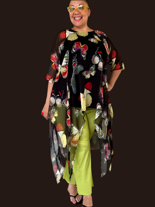 DTH Hi Lo Black Silk Butterfly Overlay