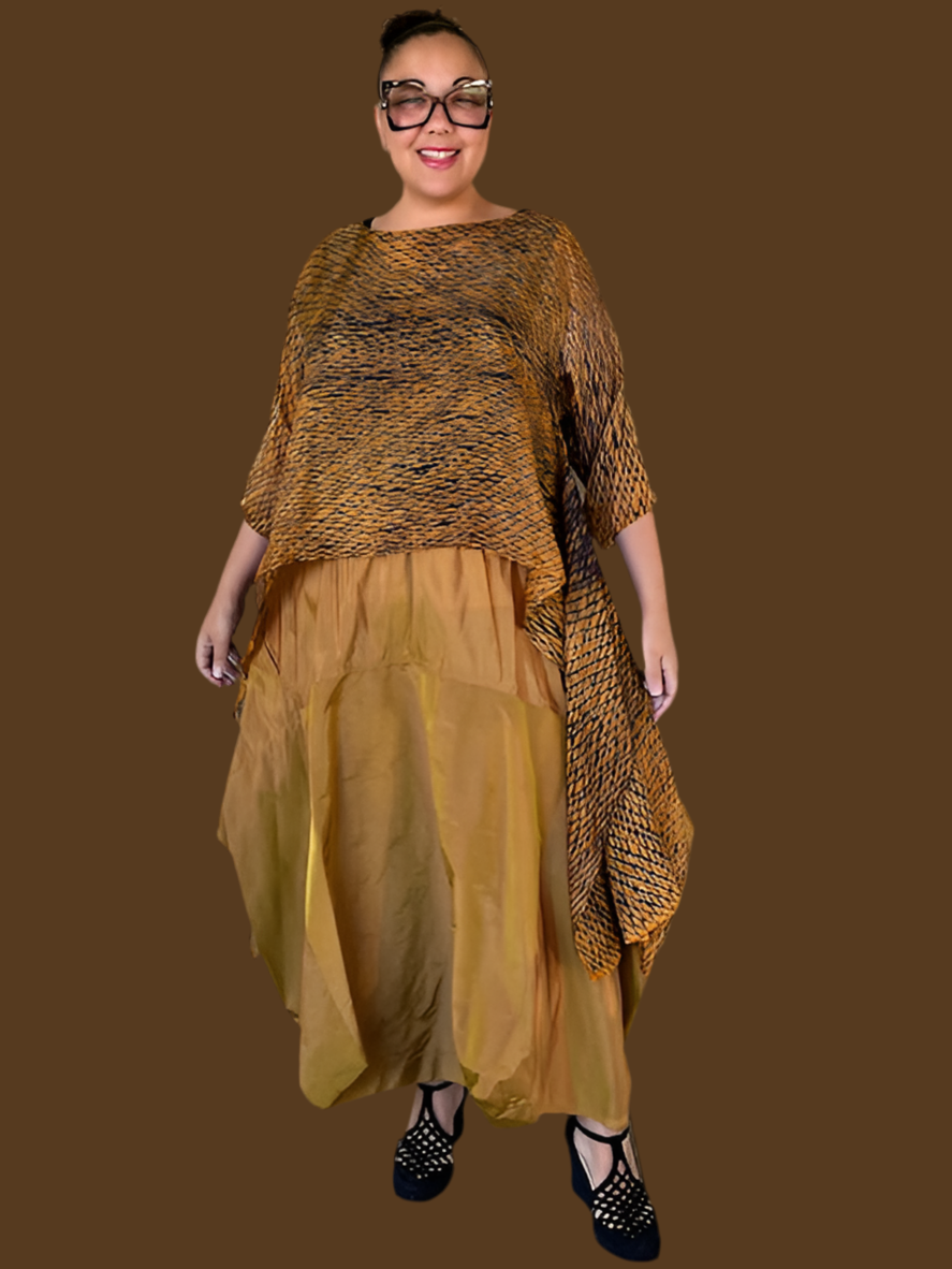 DTH Hand Dyed 100% Silk Top (Burnt Umber)