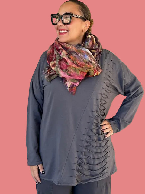 Transparente Laser Pullover (Bordeaux, Olive, Charcoal)