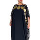 Black Caftan with  Big Gold Polka Dots