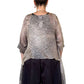 DTH Hand Dyed 100% Silk Top (Beige and Black)