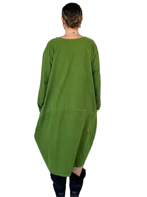 Transparente 100% Cotton Baby Wale Corduroy Bubble Dress (Moss, Mustard, or Black)