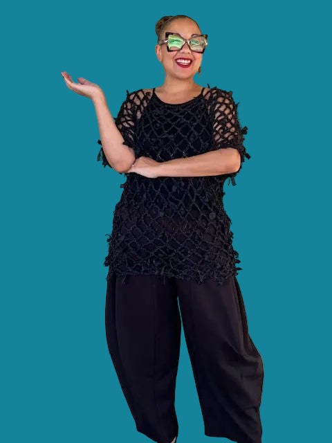 Dth Ribbon Fishnet Top