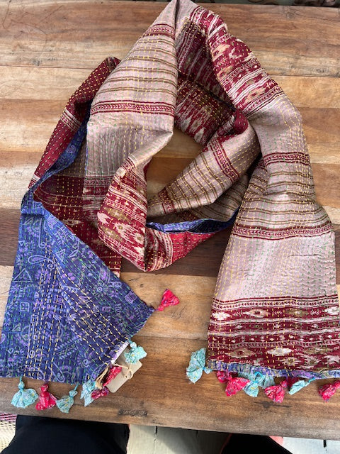 Patch Work Silk Kantha Scarves