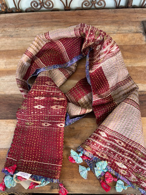 Patch Work Silk Kantha Scarves