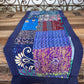 Blue Silk Kantha Patchwork Table Runners