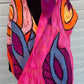 Abstract Brights Felted Scarf /Shawl