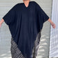 V Black Caftan With Gold Dots