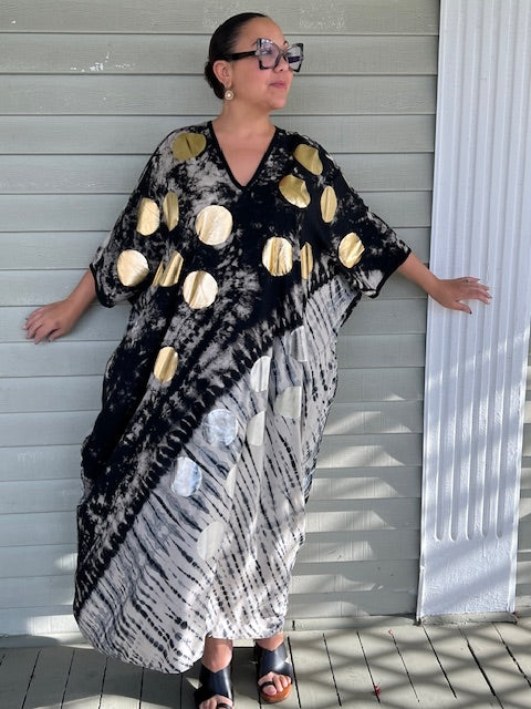 Silver And Gold Dots Caftan