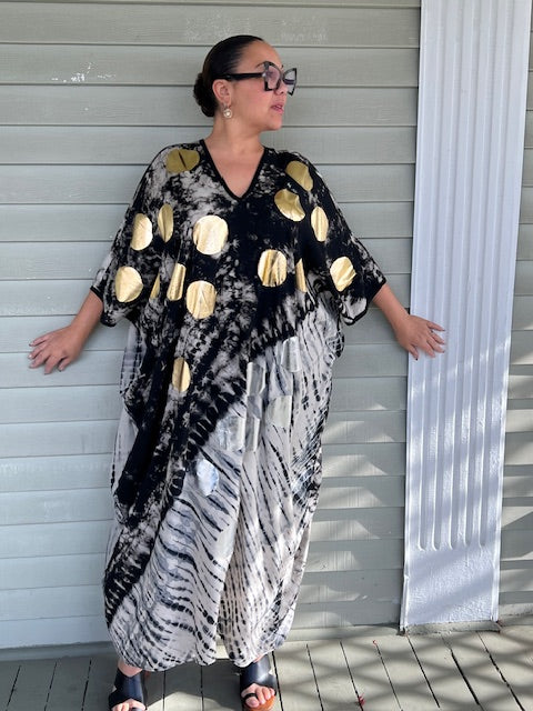 Silver And Gold Dots Caftan