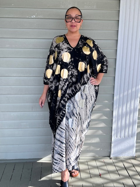 Silver And Gold Dots Caftan