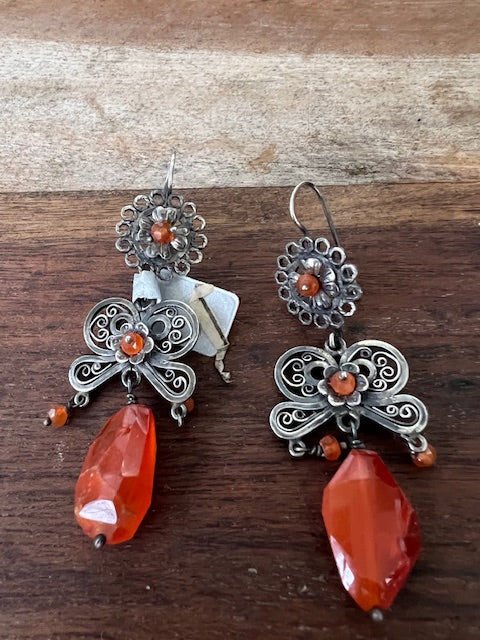 Hand Made Mexican Silver and Cornelian