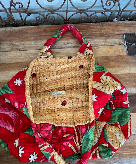 Kantha Vagabond Bag (tropical red)