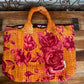 Kantha vagabond Bag ( red roses )