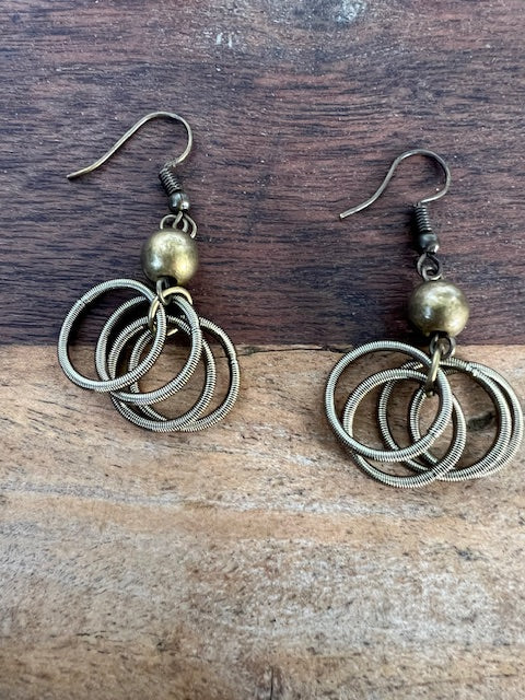 Bronze Piano Wire Loop Earings