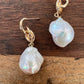 Fresh Water Baroque Pearl and Gold Earings