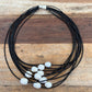 10 Strand Piano Wire and Pearl Necklace