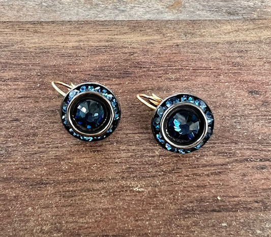 Swarovski Crystal Earings Montana Blue