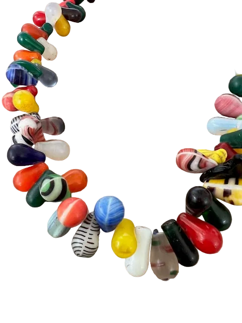 Hand Made Glass Bead Necklace From Mali