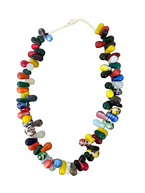 Hand Made Glass Bead Necklace From Mali
