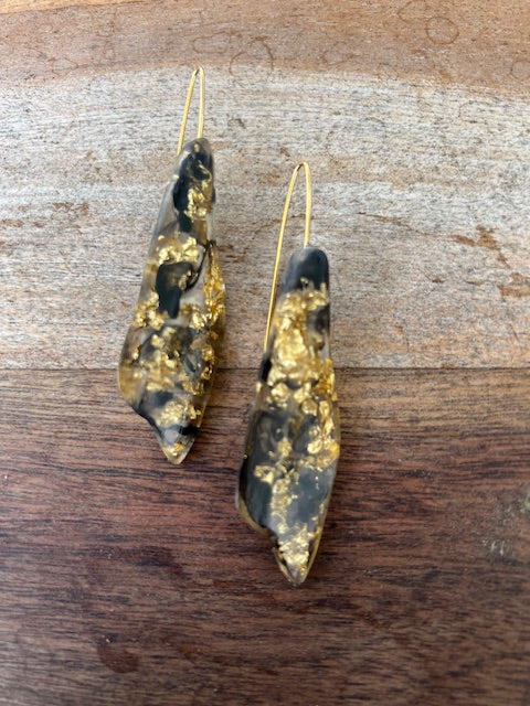 Eco Resin With Gold Flecks Earrings