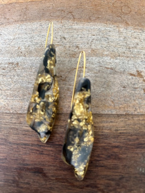 Eco Resin With Gold Flecks Earrings