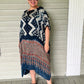 Dth 100% Silk Shibori Indigo Kaftan