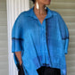 Pleats Boxy Top or Jacket(Blue)
