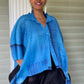 Pleats Boxy Top or Jacket(Blue)