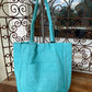 Turquoise Leather Carry All bag