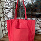 Leather Carry All Handbag In Tangerine