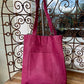 Leather Carry All Handbag In Plum