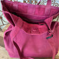 Leather Carry All Handbag In Plum