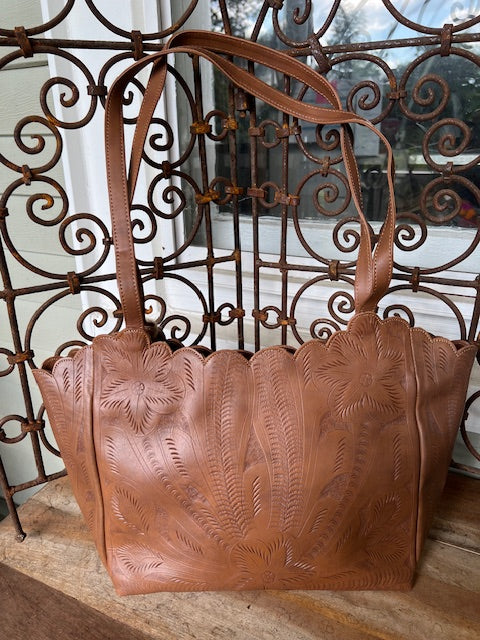 Hand Tooled Leather Handbag