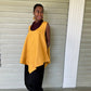 Dth V Front Linen Top In Mustard