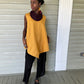 Dth V Front Linen Top In Mustard