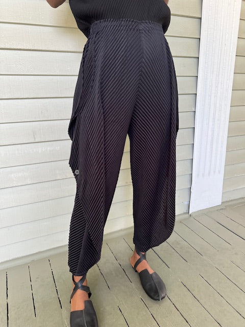 Pleats Side Flap Pants
