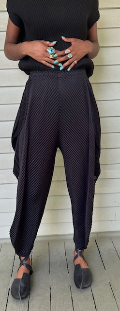 Pleats Side Flap Pants
