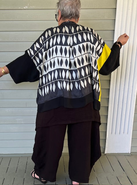 Dth Opposite Jacket In Mulberry Silk (Yellow Stripe)