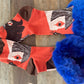 Silk Blend Faux Fur Socks -Orange & Blue