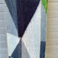 Cashmere Silk Blend Geometric Scarf or Wrap ( green ,navy grey )