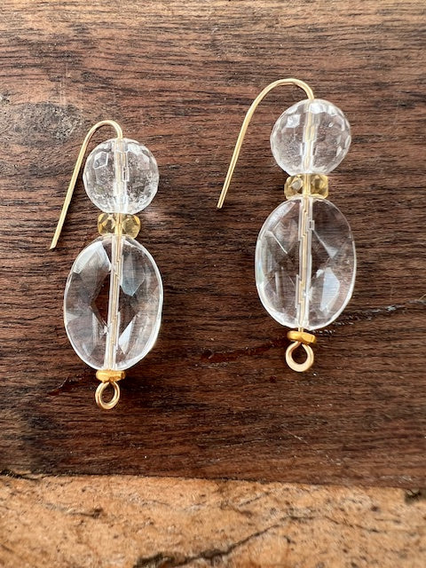 Crystal Faceted Glass Earrings